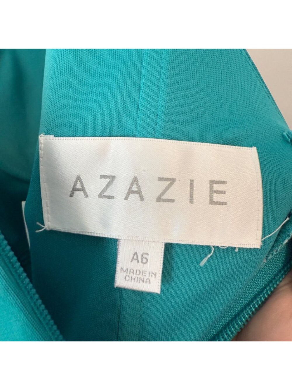 Elegant Azazie Maci Pleated Teal Sleeveless A-Line Dress Size A6 - Picture 7 of 7